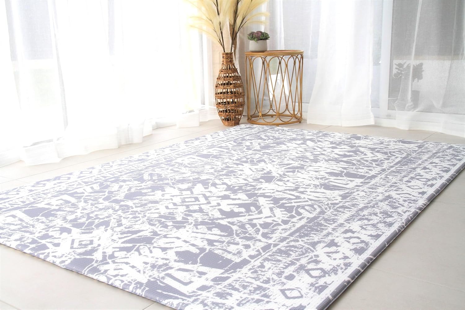 Cushmat Stylish Reversible Foam Play Mat (Large, Explorer - Cloud Indigo) - Soft, Waterproof, Durable Play mat for Infants, Babies, Toddler, Kids & Grownup - 6.5ft x 4.5ft