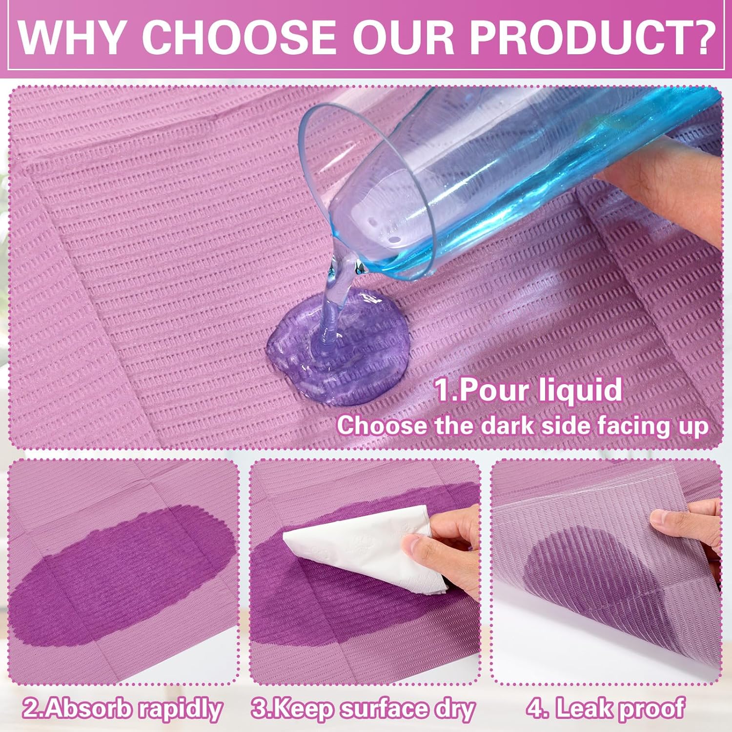 100pcs Disposable Changing Liner 2-ply Baby Changing Station Pad Disposable Changing Pads Diaper Changing Mat Portable Sanitary Liner Refills for Commercial Restrooms (Purple)