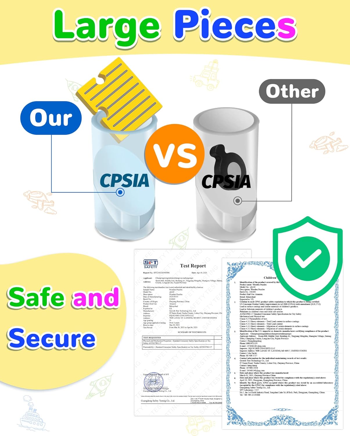 Yetonamr Wooden Toddler Puzzles Gifts Toys for 1 2 3 Years Old Boys Girls, 6 Vehicle Shape Montessori Toys Educational Blocks Kids Gift Baby Learning Toy Age 1-3, 2-4