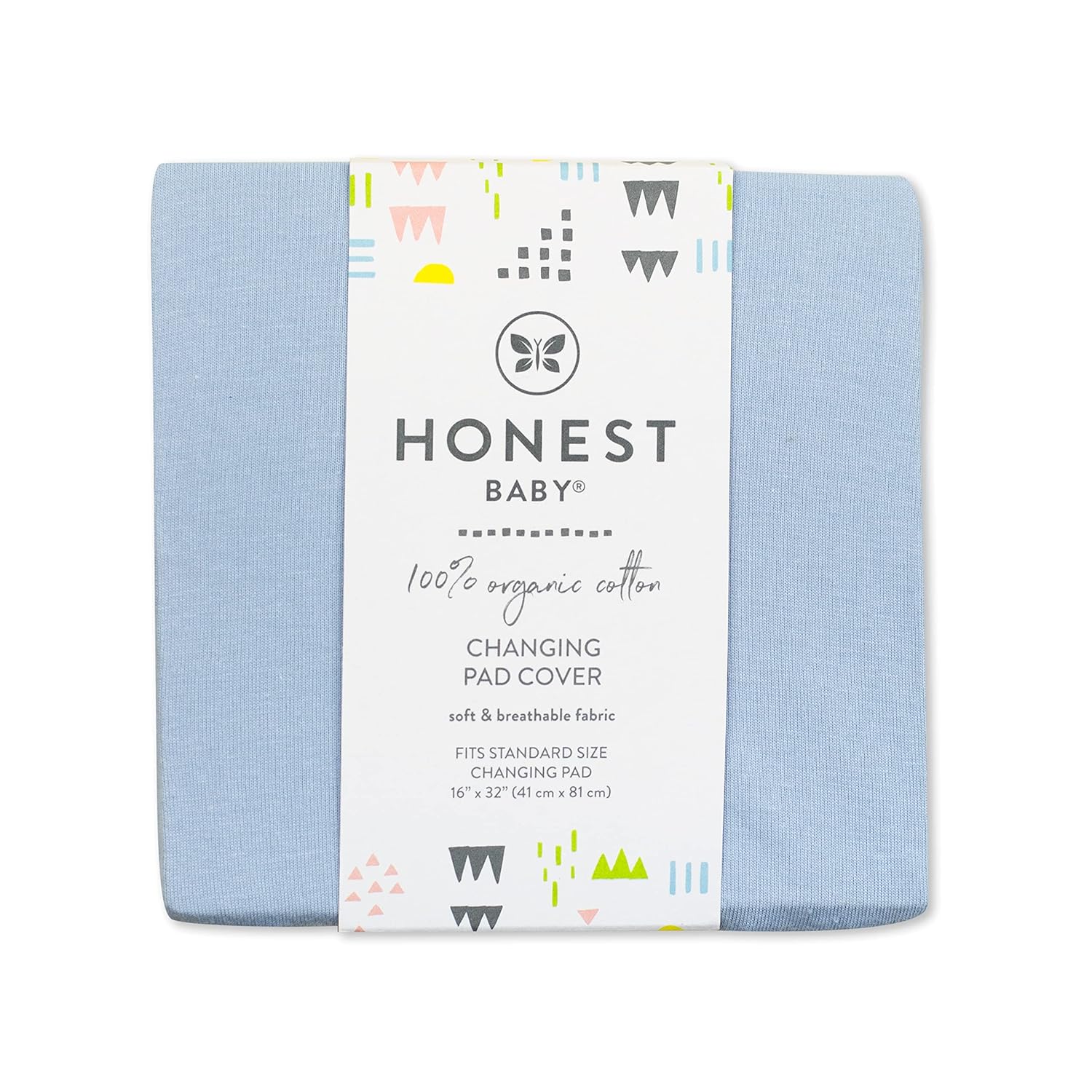 HonestBaby Boys Organic Cotton Changing Pad Cover, Kentucky Blue, One Size