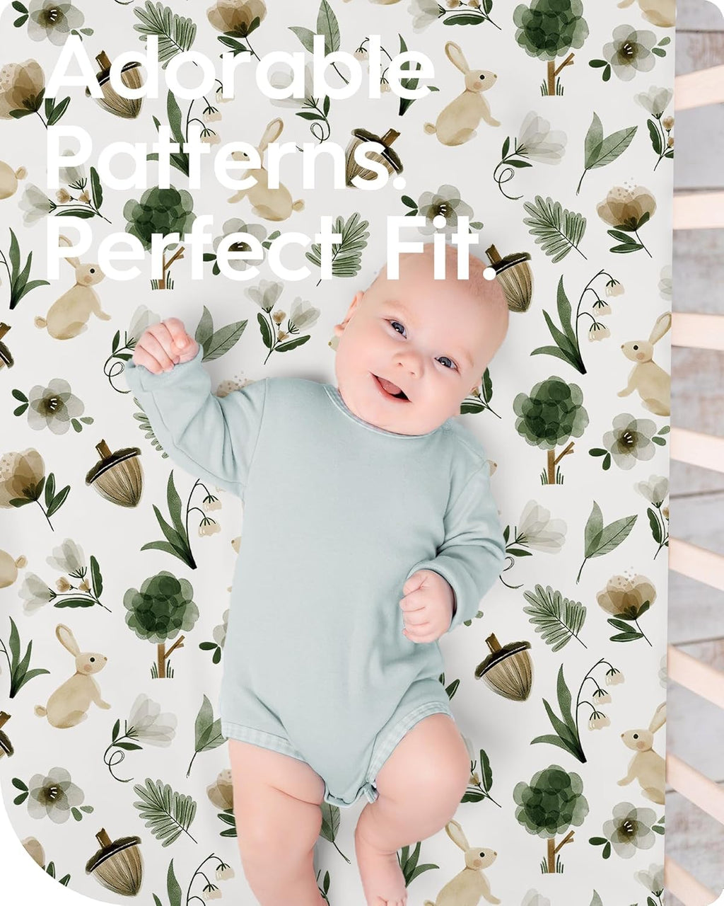 Crib Sheet Netural, Premium Soft Safari Jersey Knit Fitted Crib Sheet, Crib Mattress Sheet, 28''x52''x9'' Extra Deep Pocket