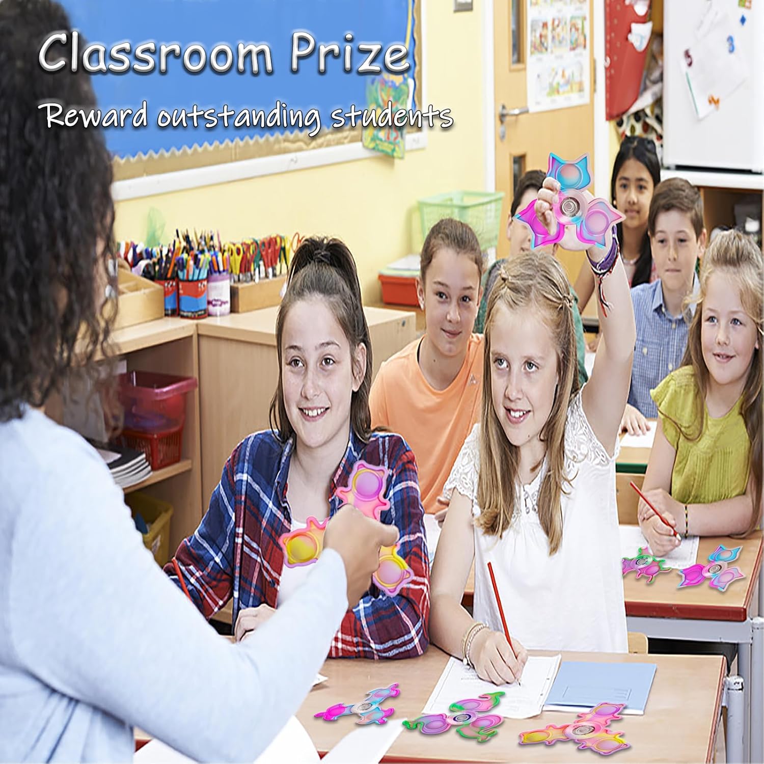 40 Pcs Pop Fidget Spinner Fidget Toys,Party Favors Supplies Birthday Gifts Goodie Bags Stuffers for Kids Adults,Sensory Toys for Anxiety ADHD Stress Relief,Carnival Treasure Box Toys Classroom Prizes