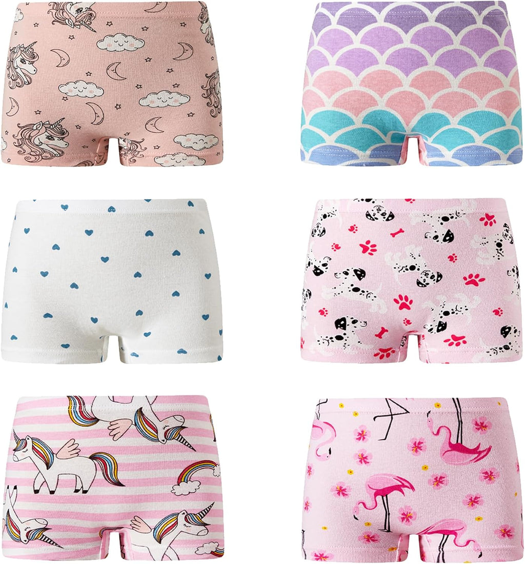 KikizYe Little Girls Boyshort Panties Big Kids Soft Cotton Underwear