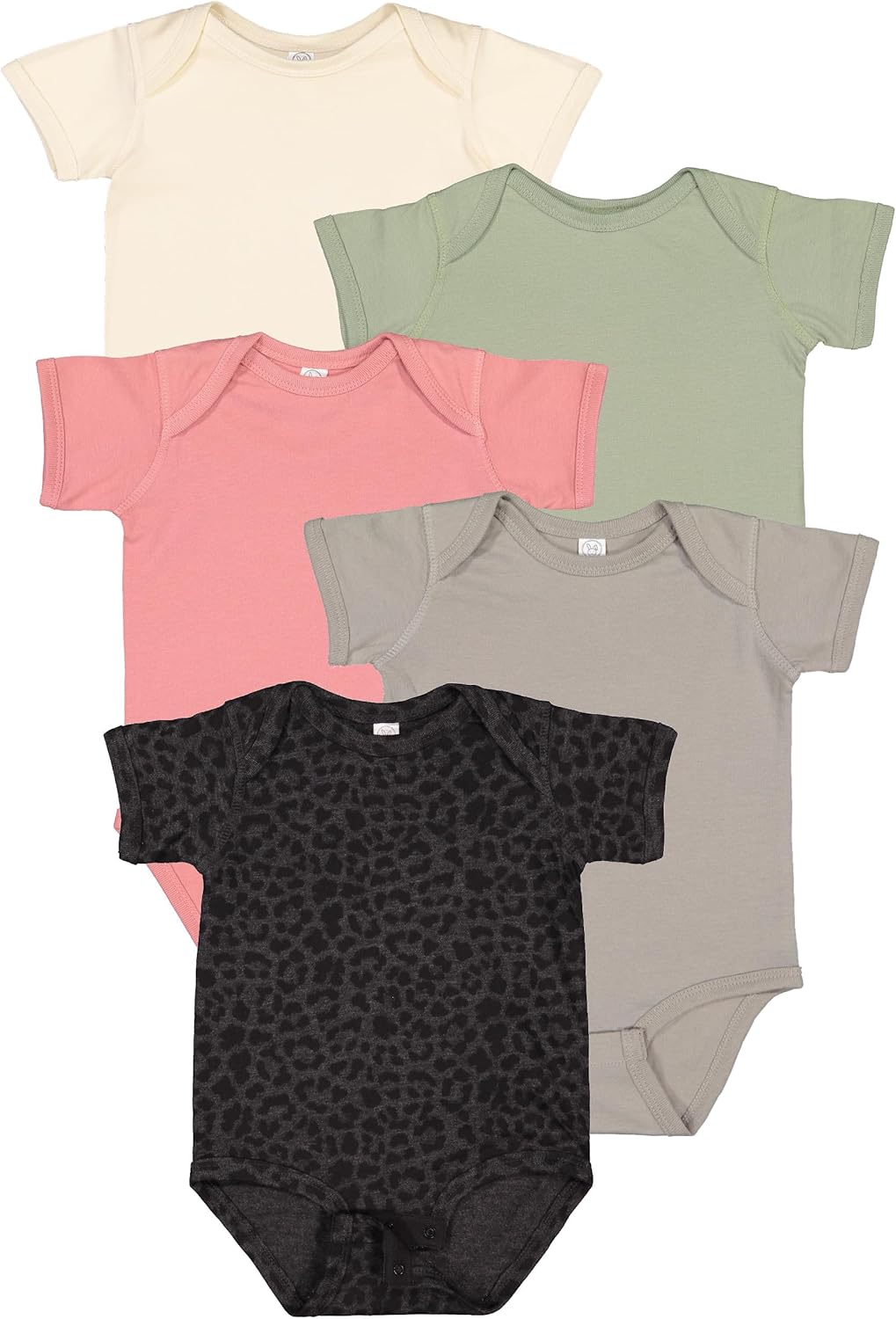 RABBIT SKINS Baby 5-Pack Soft Short Sleeve Bodysuit (4424K)