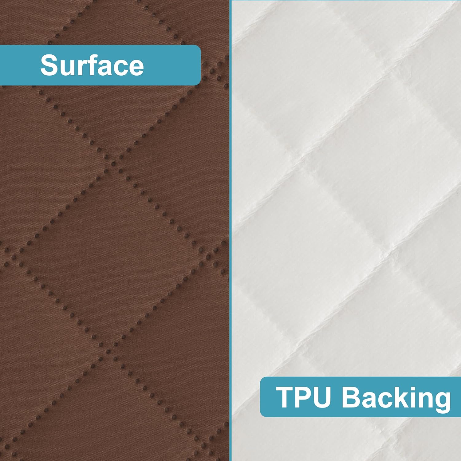 NTBAY 2 Pack Waterproof Mini Crib Mattress Protector, Quilted 24"x38" Fitted Mattress Cover - Machine Washable - Soft and Breathable Baby Mattress Pad Sheet for Mini Crib and Baby Playards, Brown