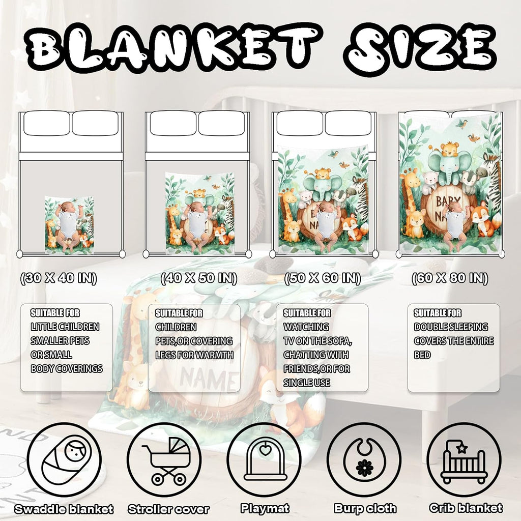 Ship Next Day, Personalized Baby Blanket – Printed in USA, Custom Baby Blanket for Boys & Girls, Baby Blanket with Name, Baby Shower, Easter, Christmas, Birthday Newborn & Toddler Gifts, Baby Gifts