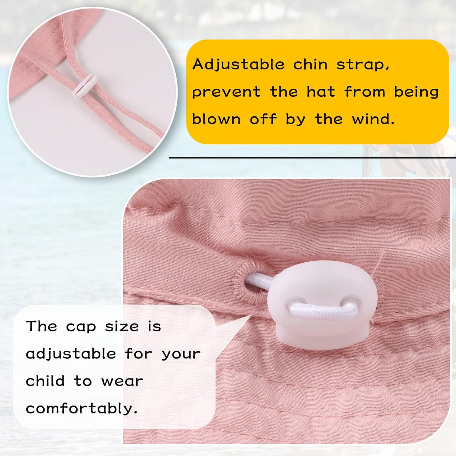 Peecabe Summer Baby Sun Hat for Boys Girls UPF 50+ Wide Brim Toddle Bucket Hat Adjustable Baby Beach Cap 0-8 Years