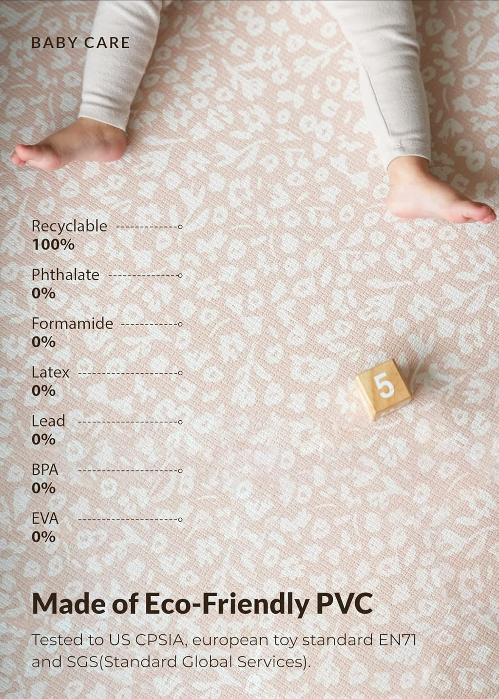 Baby Care Play Mat (Large, Hygge - Bloom & Entry) 82'' x 55'' Original One-Piece Reversible Rollable Waterproof Play Mat for Infants, Babies, Toddler, and Kids