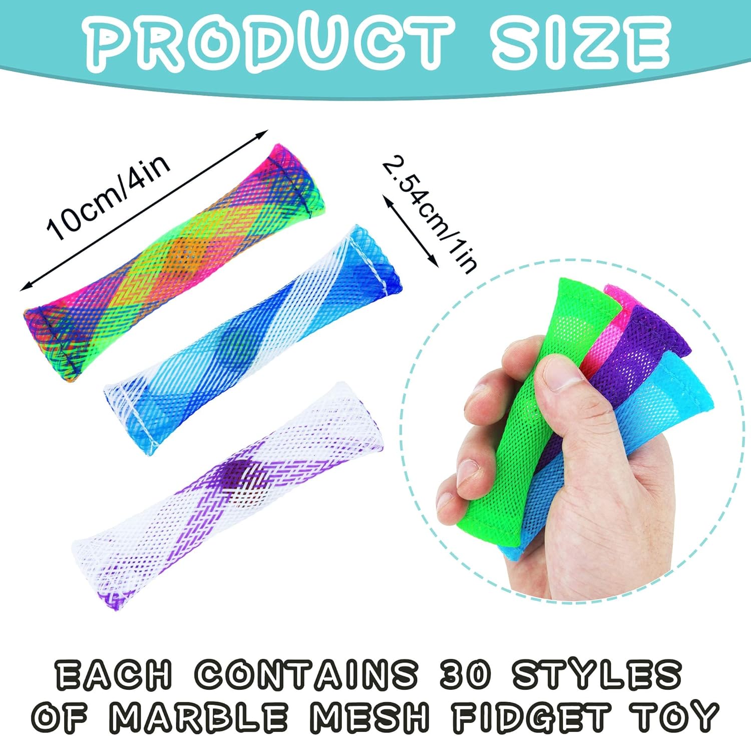 42 Pack Mixed Color Marble Mesh Fidget Toys,FIDGET TOY Stress Relieve toy, Focus Enhance, Marble and Mesh Fidgets for Adults and Children with ADHD ADD OCD Autism