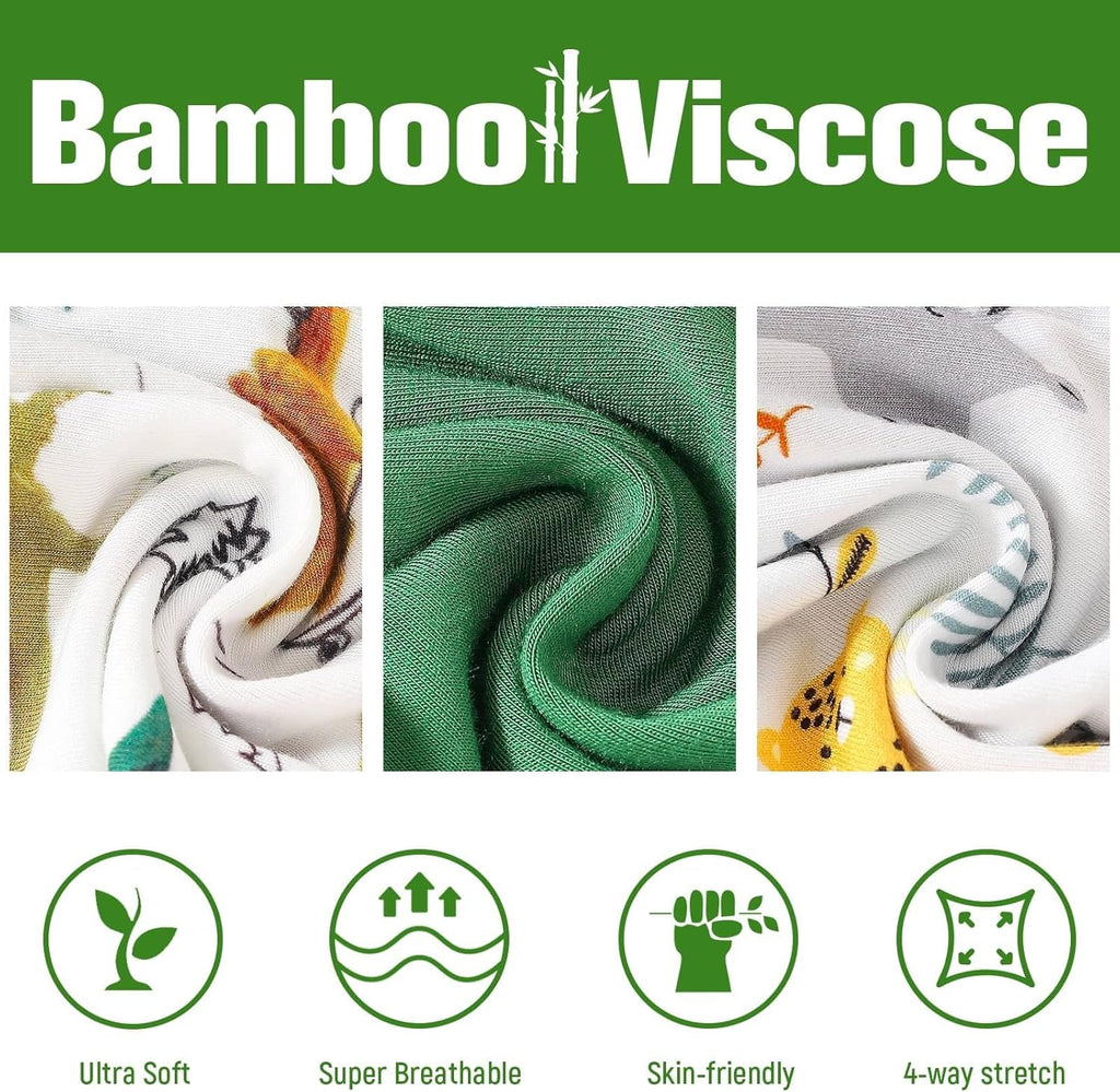 OPAWO Bamboo Baby Pajamas 3 Pack, Double Zipper Bamboo Sleepers for Baby Boy Girl Romper, Toddler Summer Clothes Outfit 0-24M