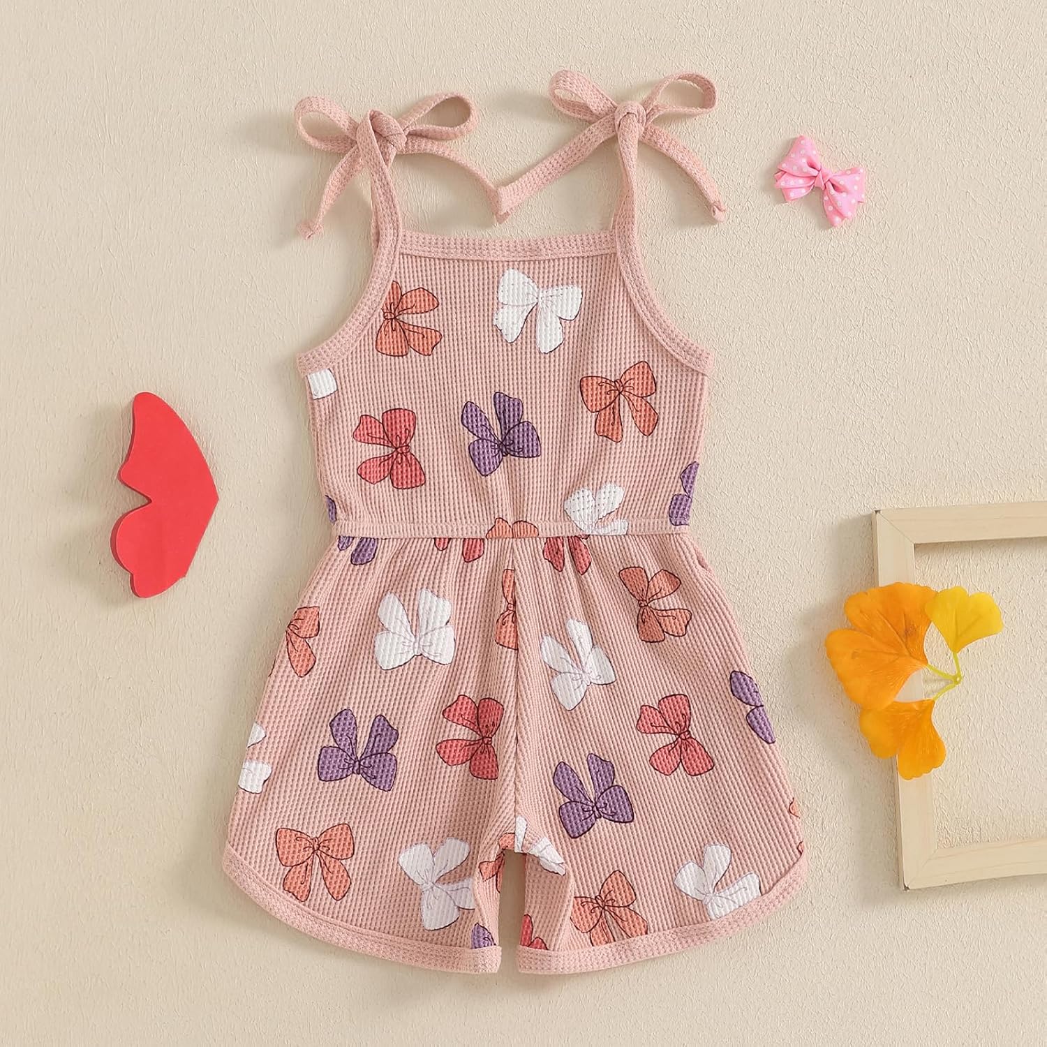 WZTYYDS Toddler Baby Girl Summer Clothes Floral Romper Tie-Up Strap Halter Jumpsuit Infant Summer Sling Playsuit 6M-3T