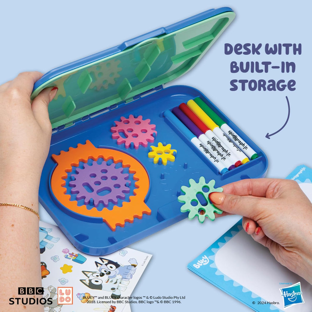 Spirograph Jr Bluey Toys - Toddler Arts and Crafts, Drawing Art Kit, Toddler Activities, Bluey Stickers, Drawing Pad, Jumbo Gears, Washable Markers, Unleash Your Child Inner Artist, Ages 3+