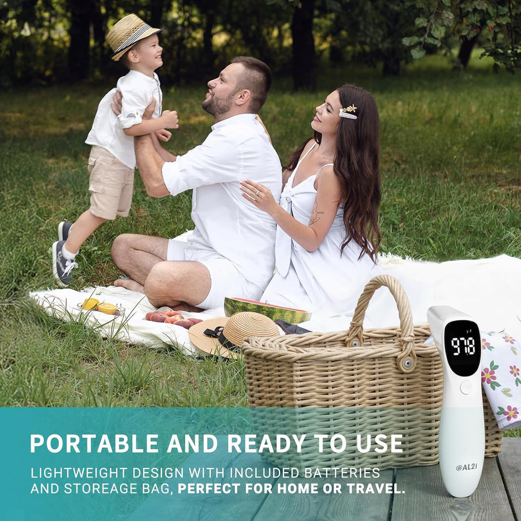 Dual Mode Thermometer for Adults, Kids, and Babies – Infrared Digital Forehead and Ear Thermometer, No Touch with Fever Alarm and Fast Results