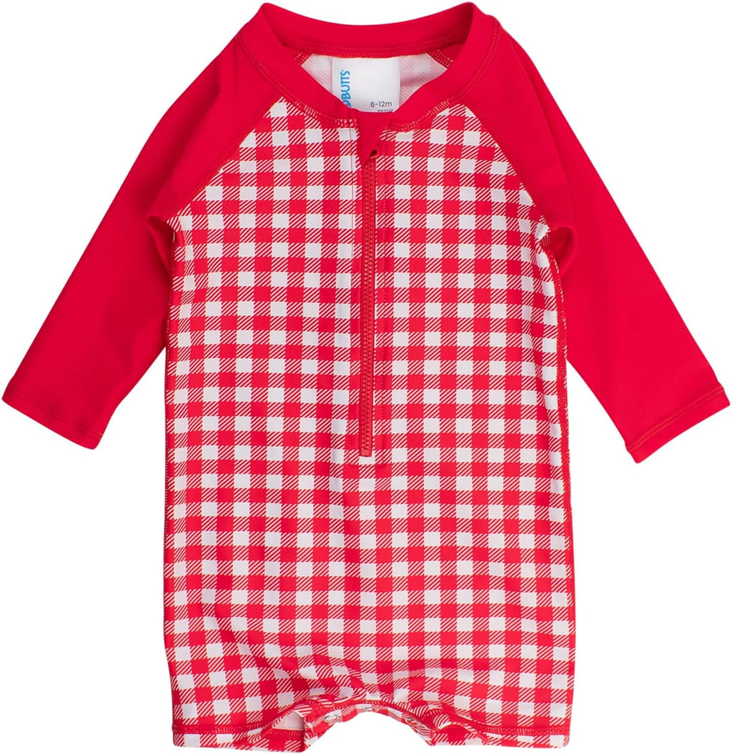 RUGGEDBUTTS Baby/Toddler Boy Swimsuit, One Piece Zipper Rash Guard Sunsuit with UPF 50+ Sun Protection