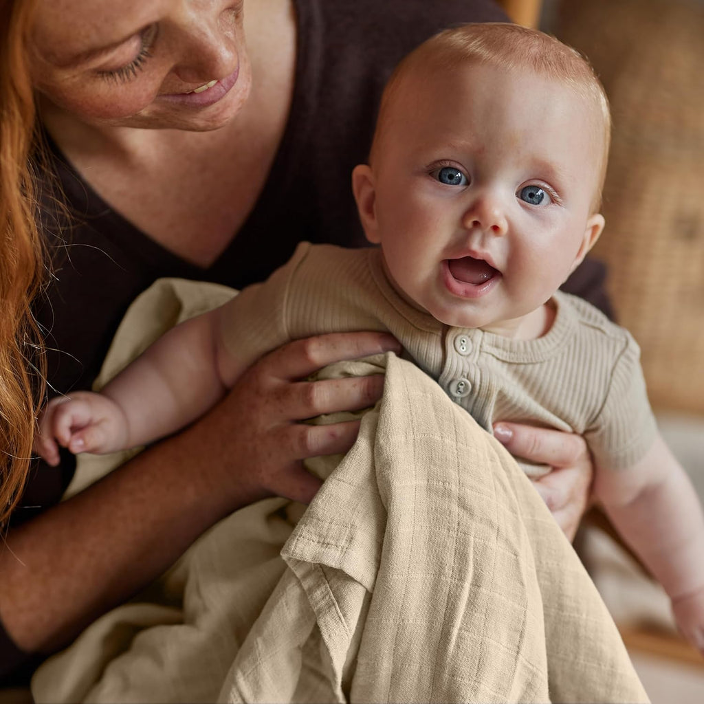 Swaddle - 100% Organic Cotton - Muslin Swaddle Blankets for Newborn, 47" x 47" (Fog)