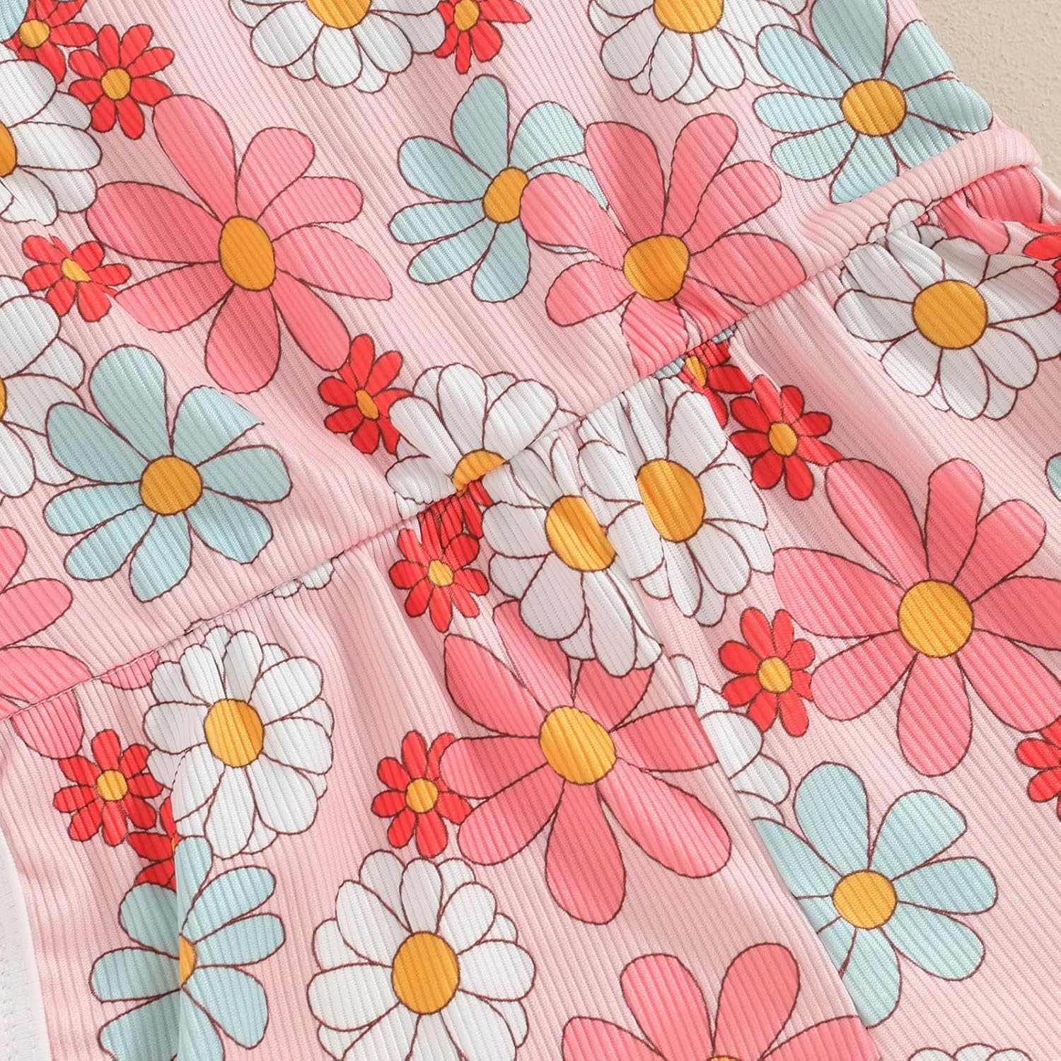 WZTYYDS Toddler Baby Girl Summer Clothes Floral Romper Tie-Up Strap Halter Jumpsuit Infant Summer Sling Playsuit 6M-3T