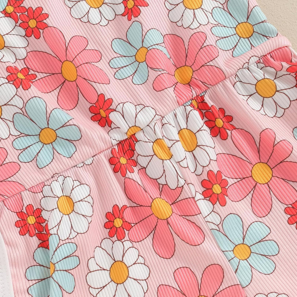 WZTYYDS Toddler Baby Girl Summer Clothes Floral Romper Tie-Up Strap Halter Jumpsuit Infant Summer Sling Playsuit 6M-3T