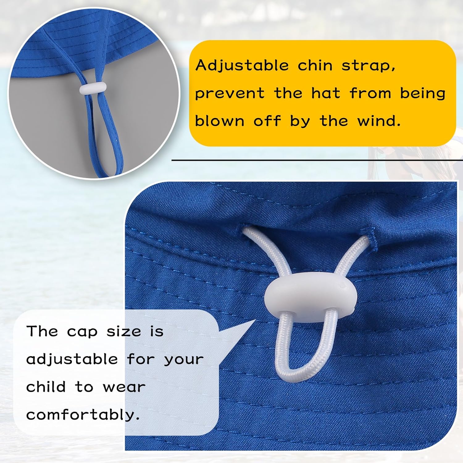 Peecabe Summer Baby Sun Hat for Boys Girls UPF 50+ Wide Brim Toddle Bucket Hat Adjustable Baby Beach Cap 0-8 Years
