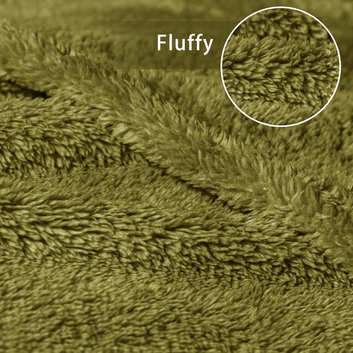 Exclusivo Mezcla Twin Size Flannel Fleece Blanket, Super Soft Velvet Plush Bed Blanket, Fuzzy Cozy and Warm for All Seasons, 60x80 Inches, Olive Green