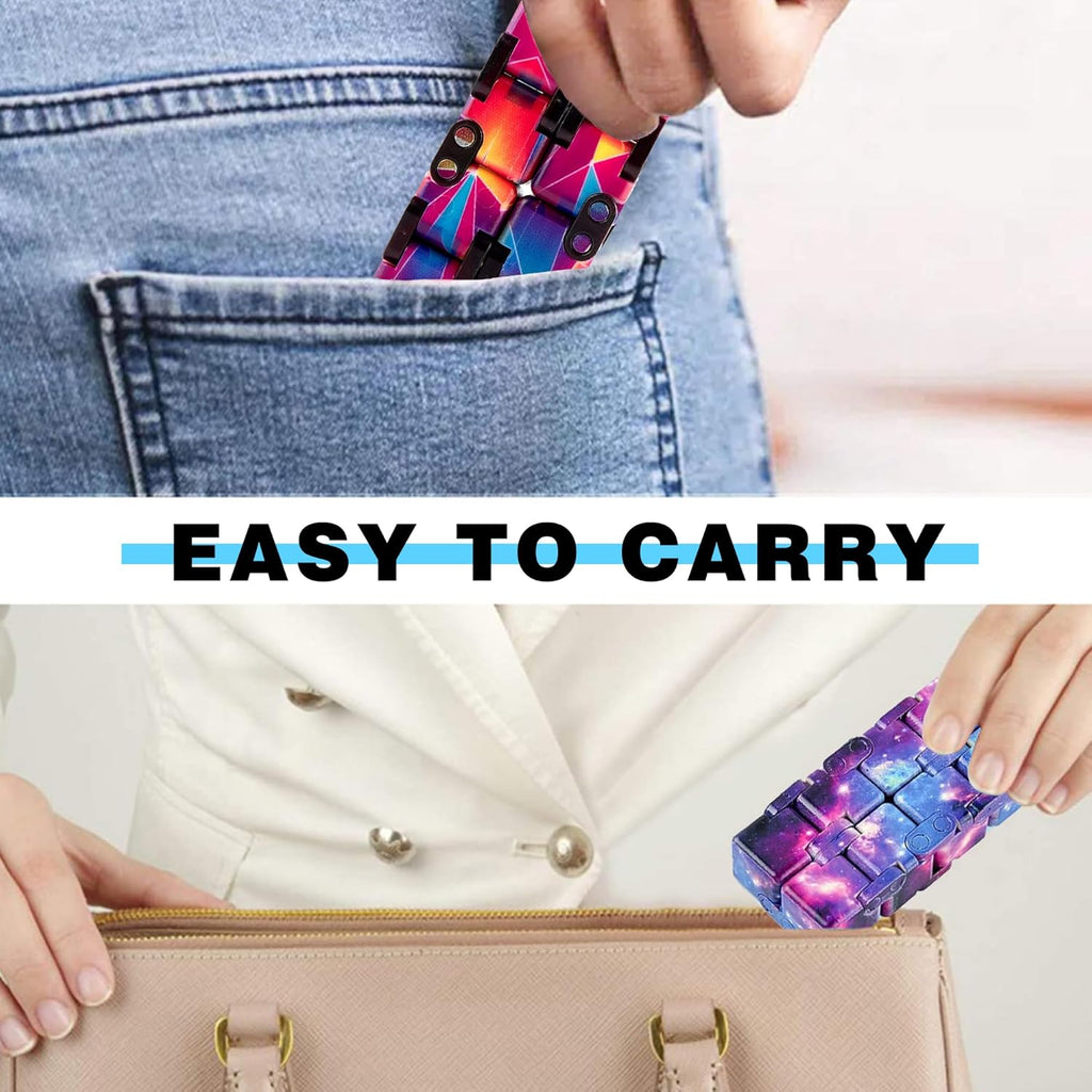 1 Packs Infinity Cube Toy Stress Relieving Fidgeting Game for Kids and Adults,Cute Mini Unique Gadget Anxiety Relief Kill Time Magic Puzzle Flip ADD, ADHD, Killing