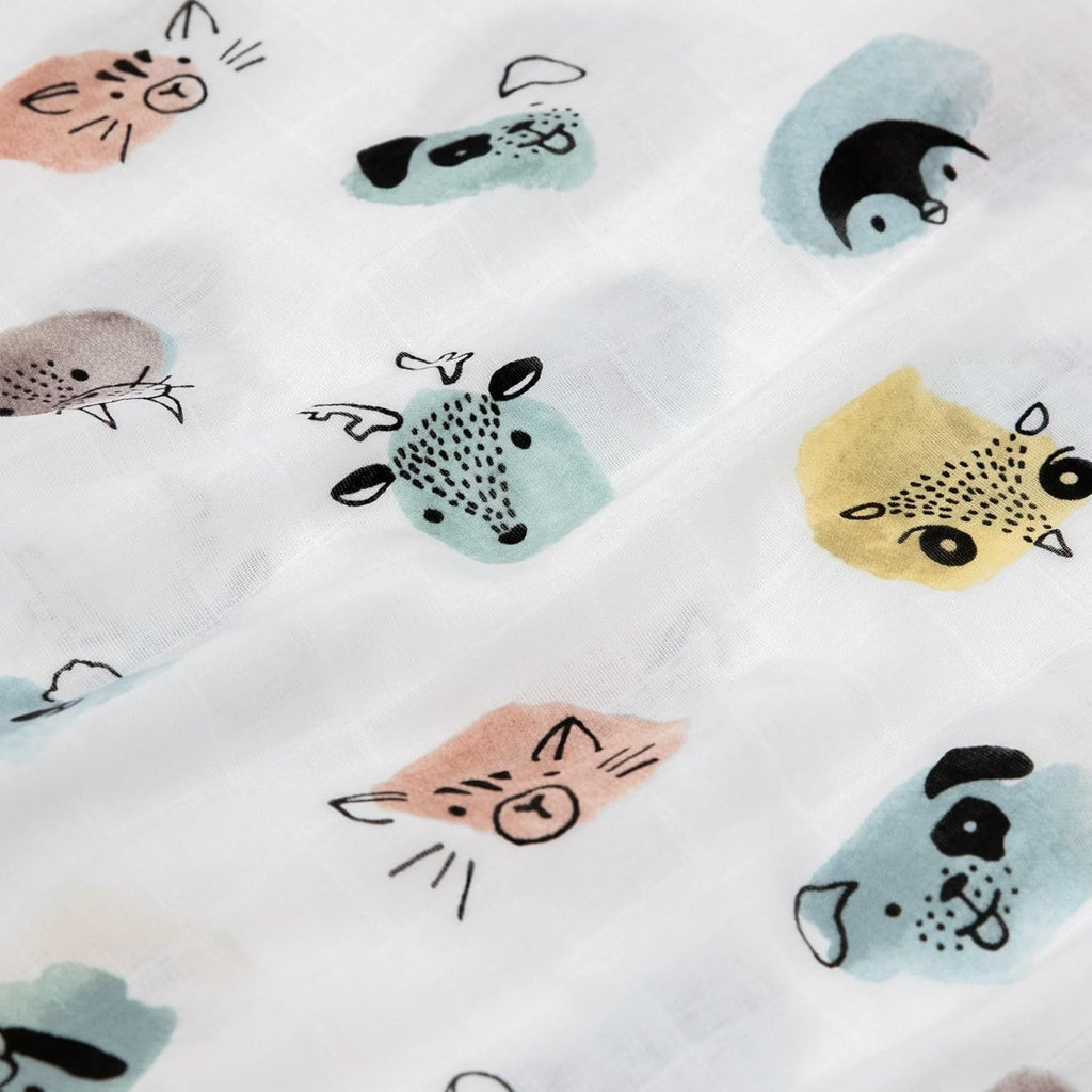 Little Unicorn Standard Pillowcase 2 Pack | Super Soft & Breathable Muslin Fabric | Snug Envelope Closure (Watercolor Critters)