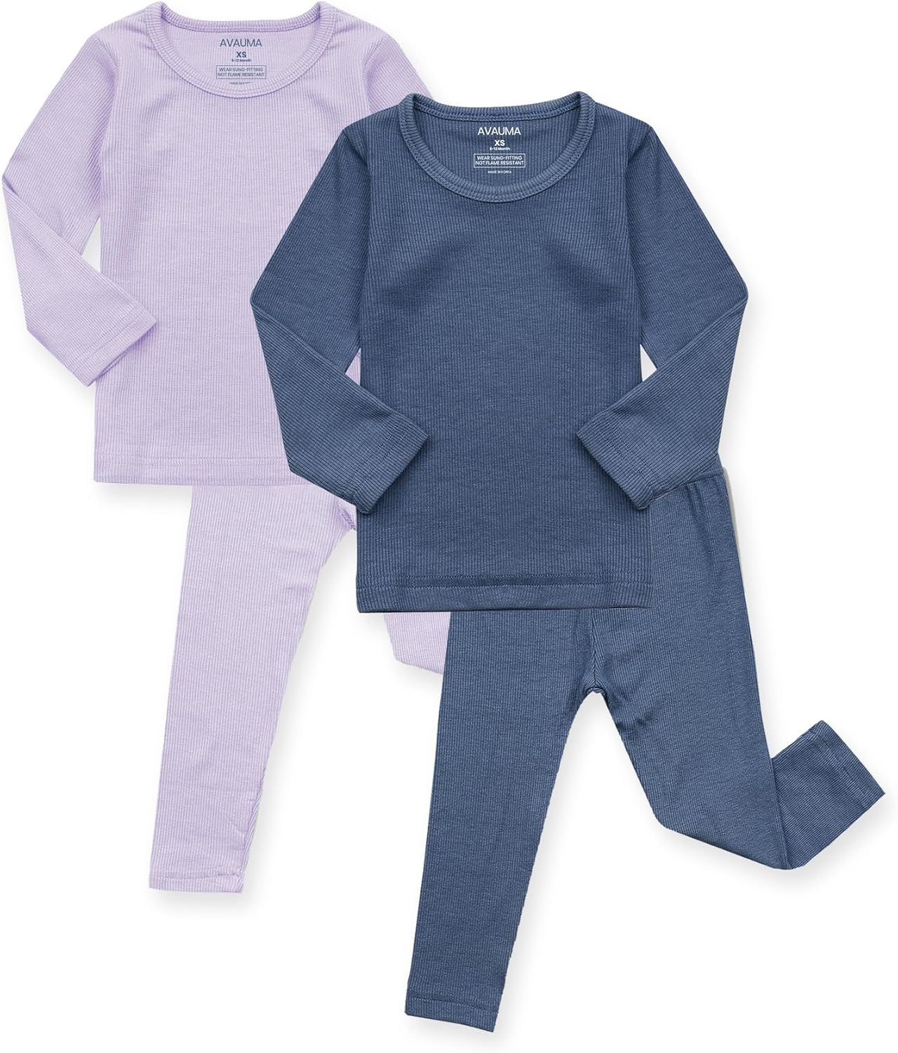 AVAUMA Baby Boys Girls Pajama Set Kids Toddler Snug fit Ribbed Sleepwear pjs for Daily Life Style