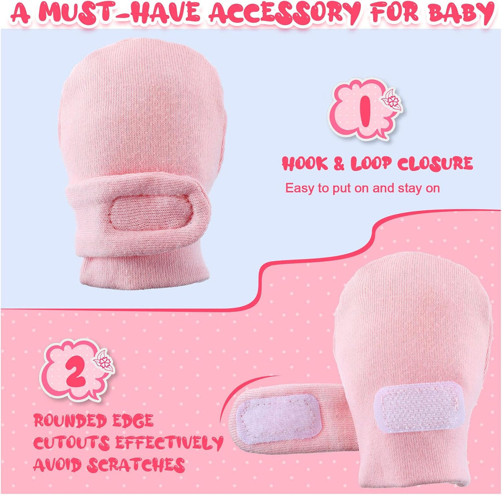 Adjustable Baby Mittens No Scratch Newborn Cotton Breathable Gloves Warm Baby Mitts for Boys Kids