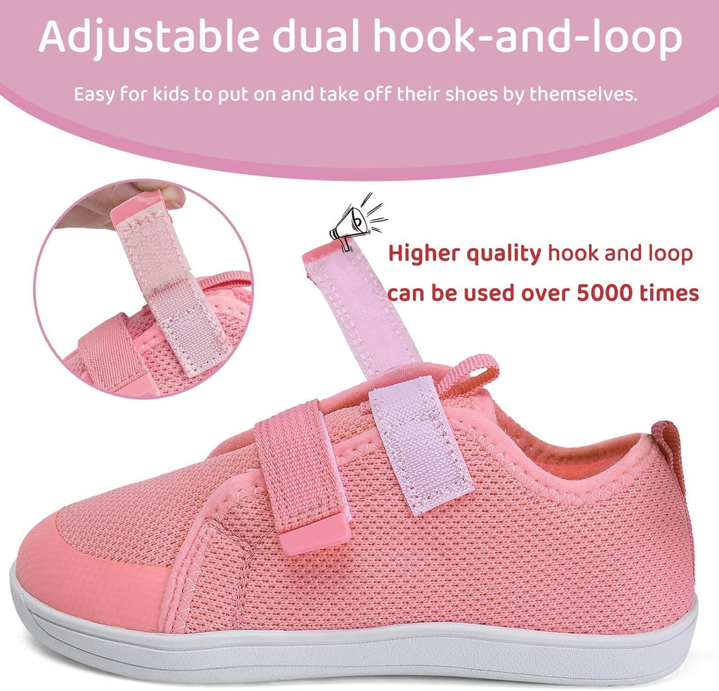 WateLves Toddler Little Kids Wide Barefoot Shoes The First Walking Shoes Girls Boys Breathable Zero Drop Minimalist Sneakers with Wide Toe Box Natural to Grow