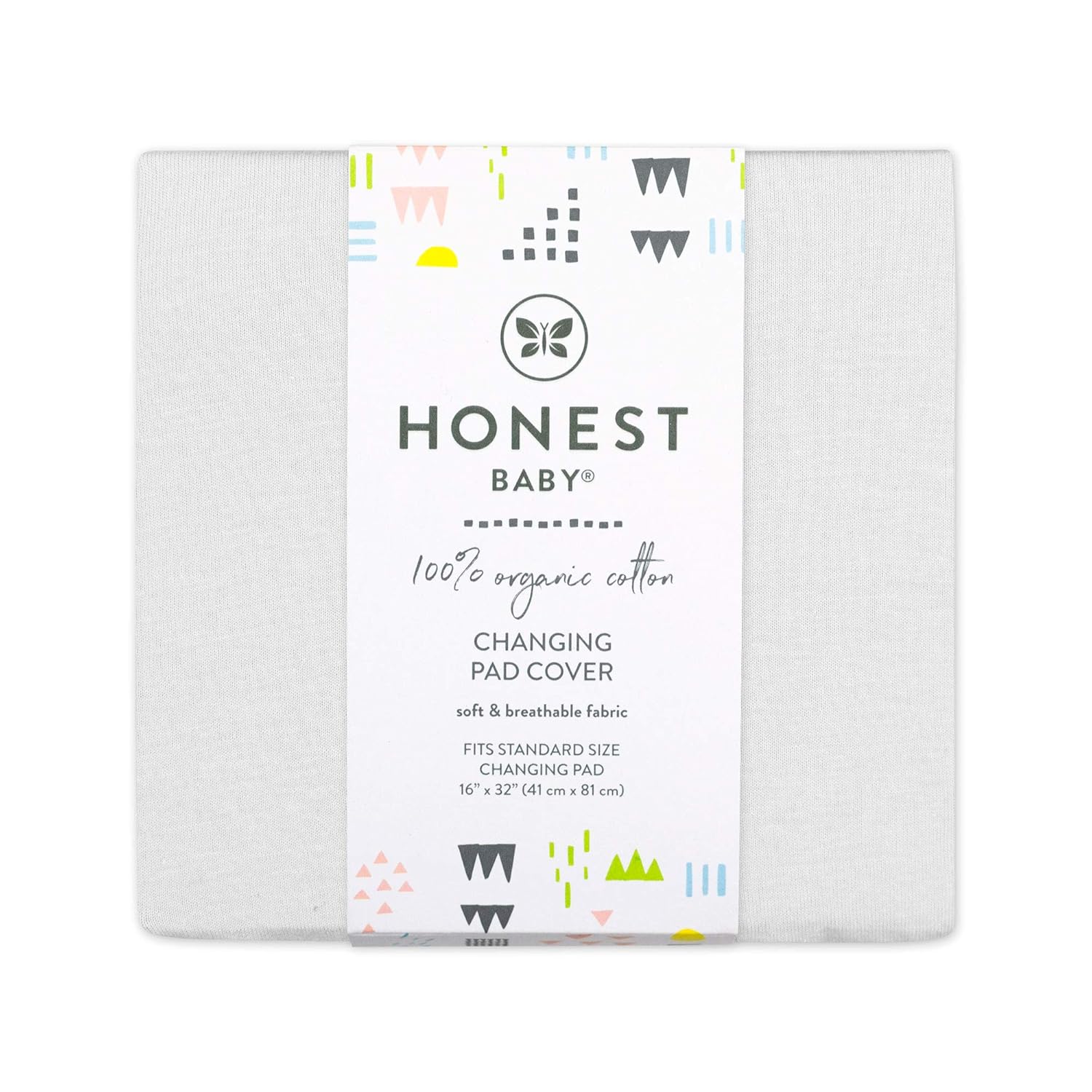 HonestBaby Organic Cotton Changing Pad Covers (Set of Two), Bright White, One Size