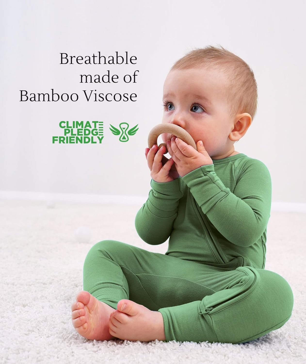 Baby One-Piece Romper Footless Bamboo Viscose Pajamas Sleepers for Baby Boys and Girls