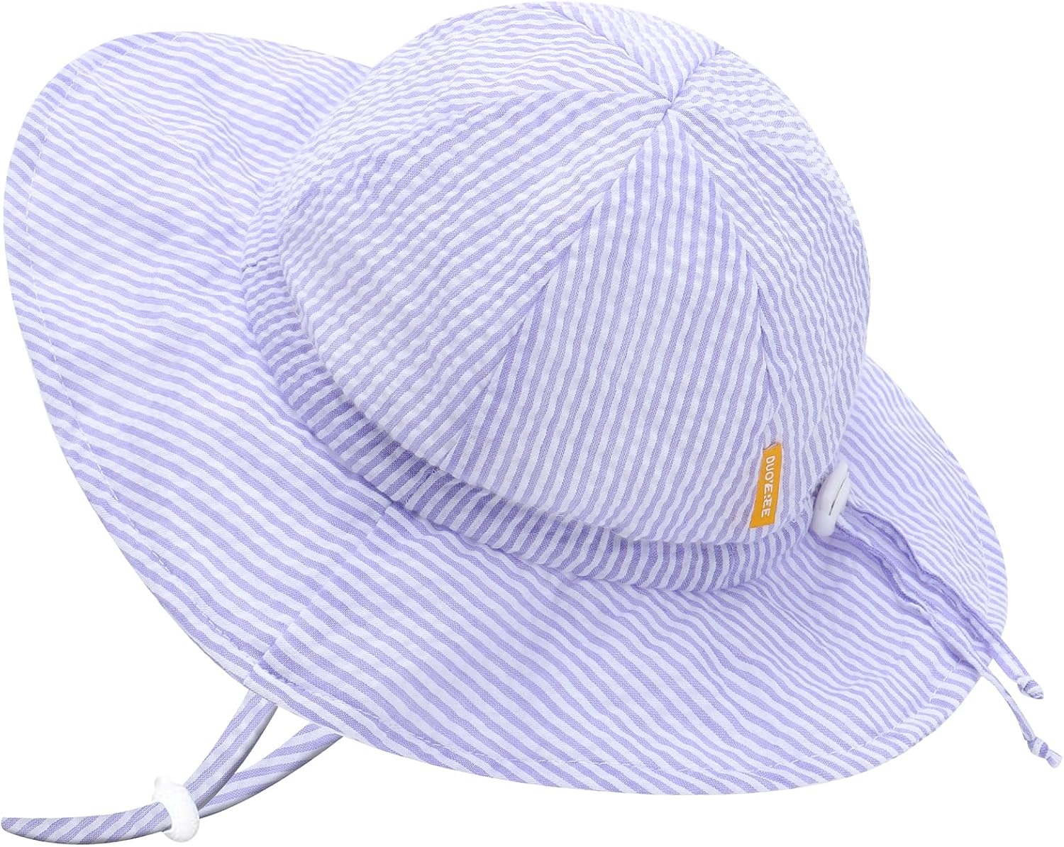 UPF 50+ Baby Bucket Hat - Wide Brim Sun Protection Beach Cap for Girls - Cute & Adjustable Toddler Hat