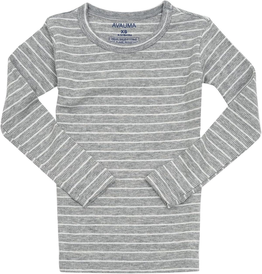 AVAUMA Stripe Pattern Baby Boys Girls Pajama Set Kids Toddler Snug fit Ribbed Sleepwear pjs for Daily Life Style