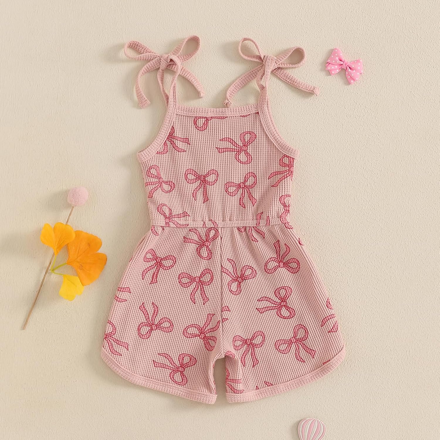 WZTYYDS Toddler Baby Girl Summer Clothes Floral Romper Tie-Up Strap Halter Jumpsuit Infant Summer Sling Playsuit 6M-3T