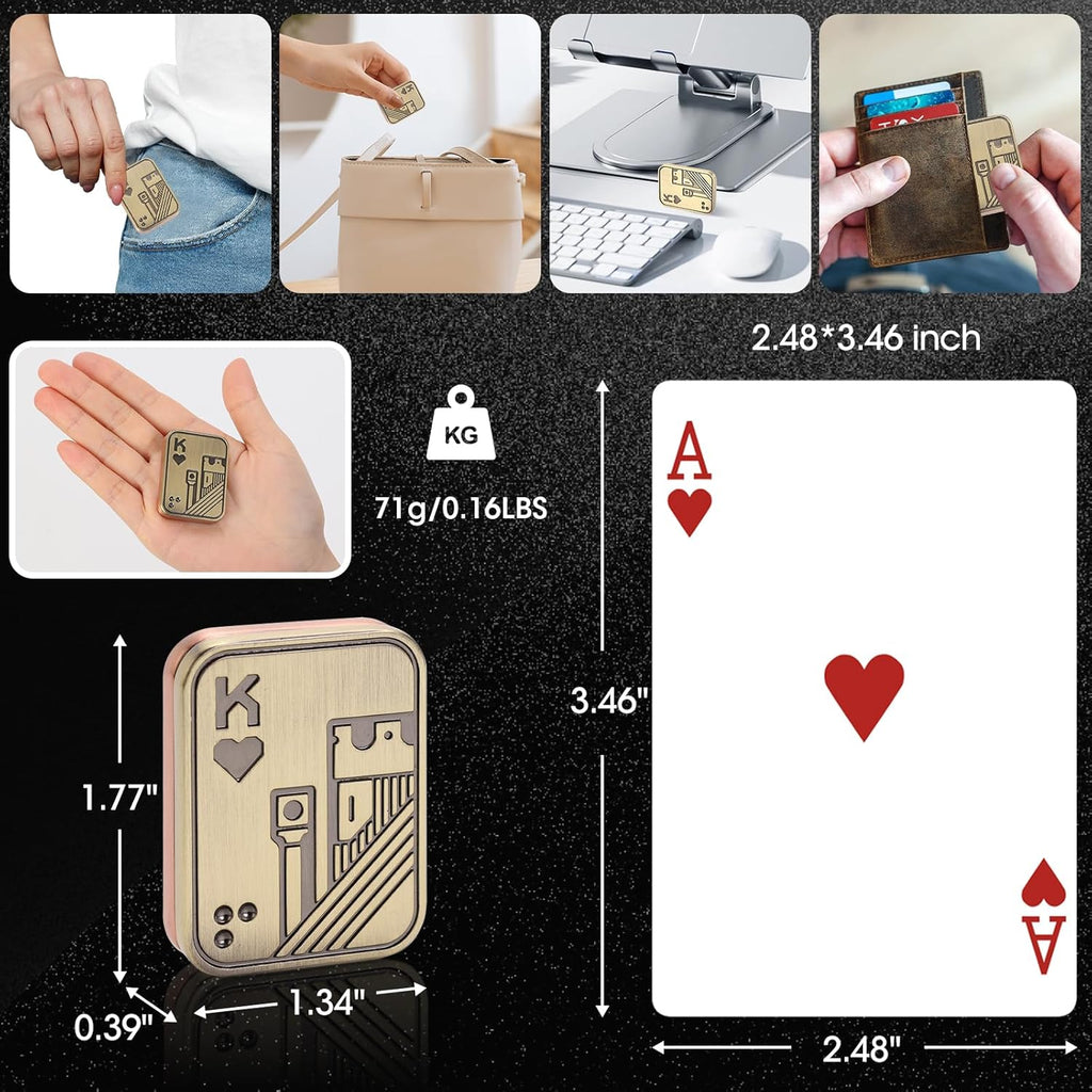 Fidget Toys 2 Pack, Magnetic Metal Fidget Slider Poker Card, EDC Toy for Adults,Relieve Stress Anxiety ADHD