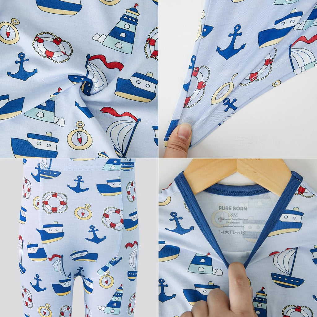 pureborn Baby Toddler Kids Viscose from Bamboo Pajamas Set Pjs 2pcs 18M-8Y