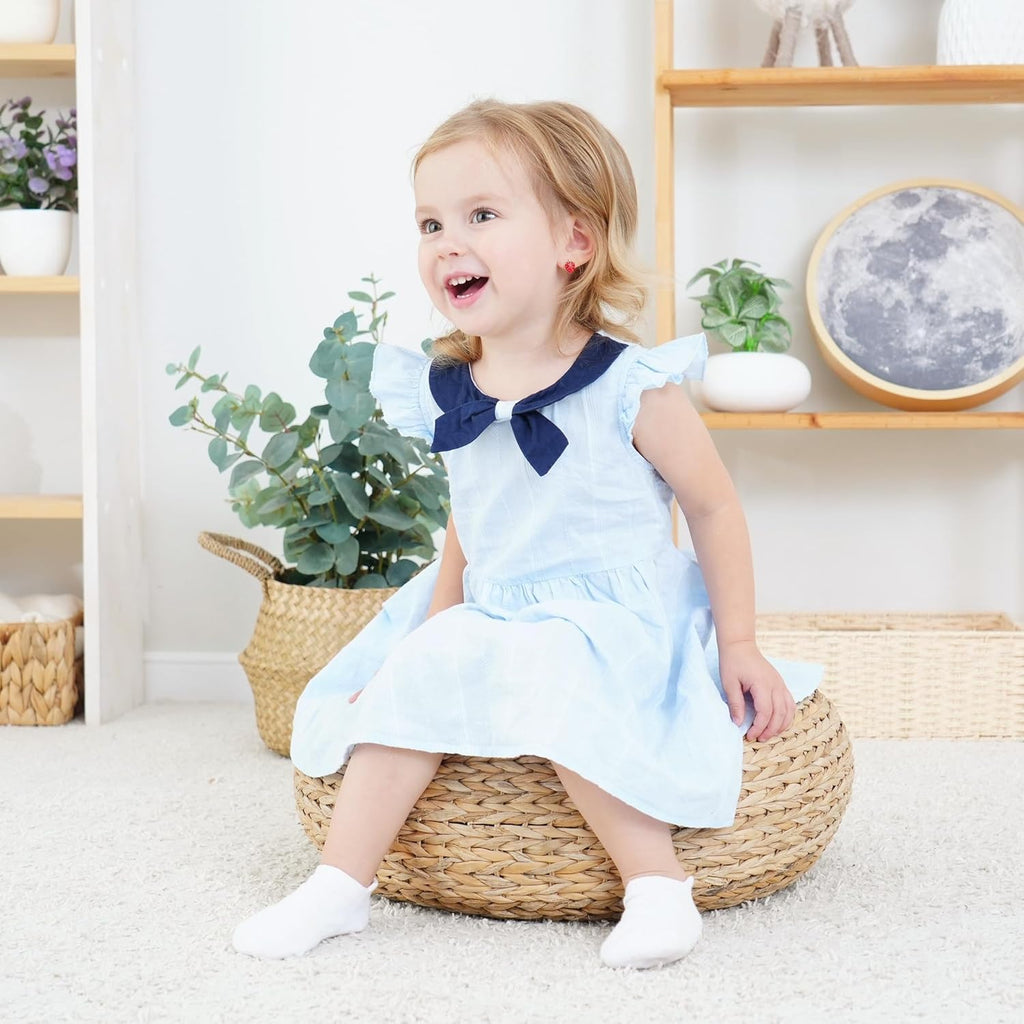 Baby Non Slip Ankle Socks with Grippers for 0 Months-7 Years Old Walking Socks