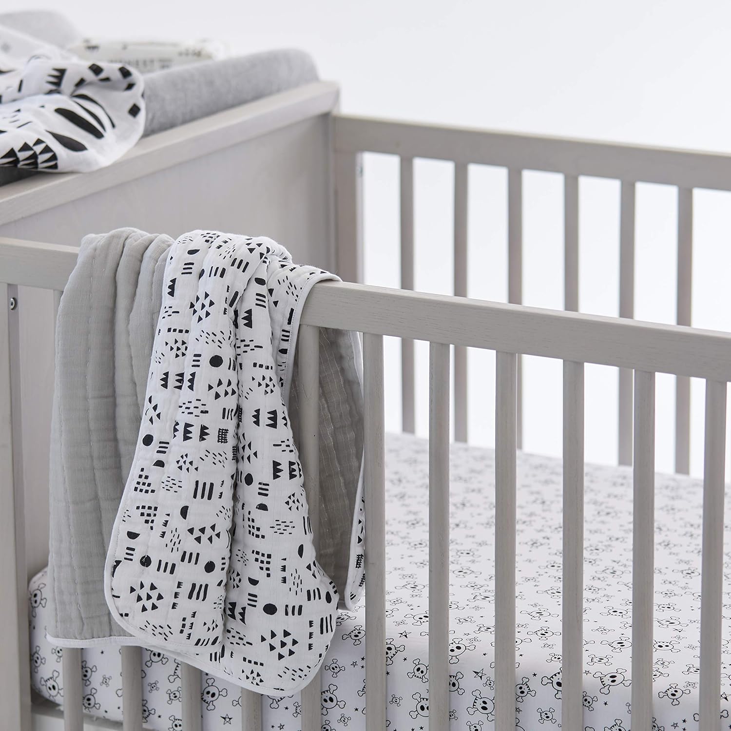 HonestBaby Organic Cotton Changing Pad Covers (Set of Two), Gray Heather, One Size