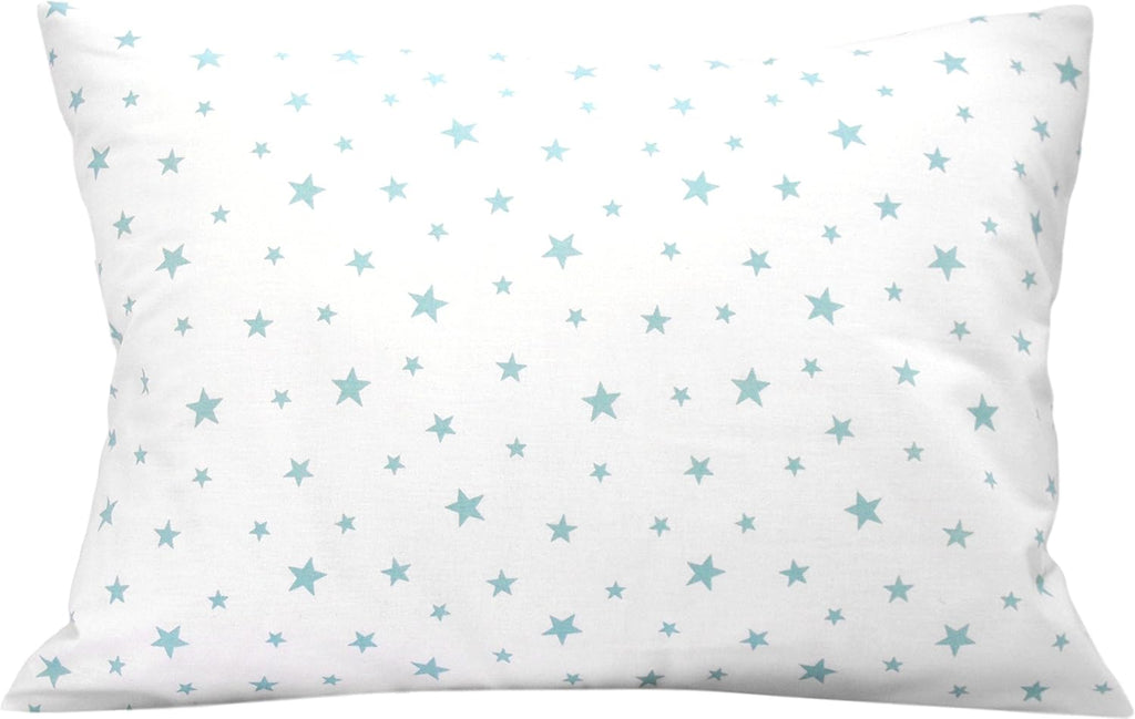 13x18 Pillowcase Children - Star Pillow Case Kids, Toddler Star Pillowcase Cotton, Girl Boys Pillow Cases, Travel Pillow Case Cover - Green Stars