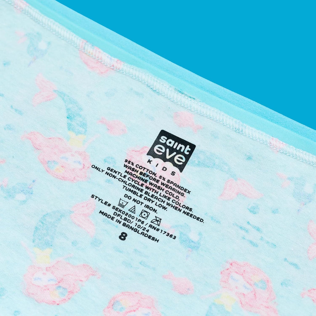 Saint Eve Kids Little Girls Cotton Underwear, Soft Breathable Multi Pack Brief Panties