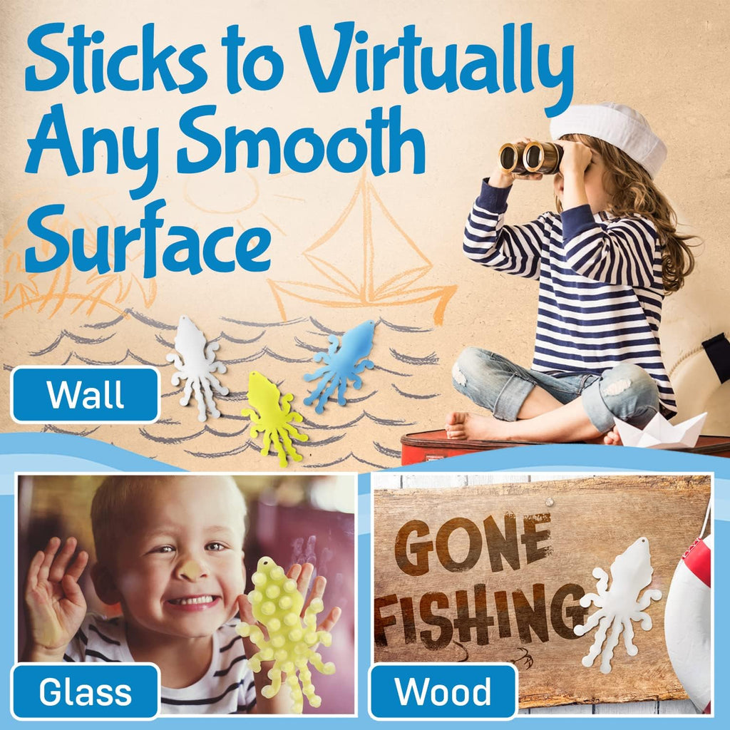 IMPRESA [3 Pack] Fidget Toys Pack - Glow-in-The-Dark Sensory with Suction Cups - Anger Management Toys Stick to Any Surface - Stretchy Fidget Packs for Stress Relief - Relax with Fidget Toy Pack