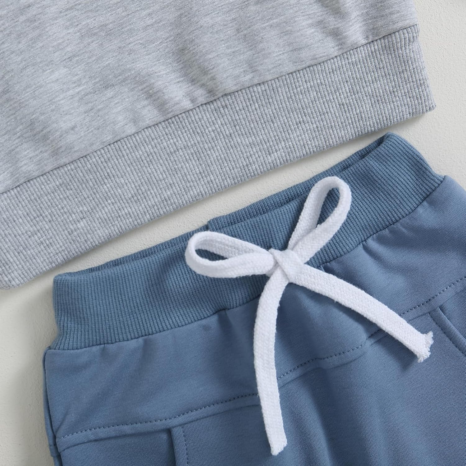 Kupretty Toddler Baby Boy Fall Winter Clothes Color Block Long Sleeve Sweatshirt Pullover Tops + Joggers Pants Outfit Set