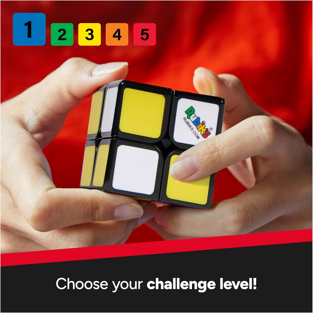 Rubik's Apprentice, 2x2 Beginner Cube 3D Puzzle Game Stress Relief Fidget Toy Easy Activity Cube Travel Game Gift Idea, for Adults & Kids Ages 7 and up
