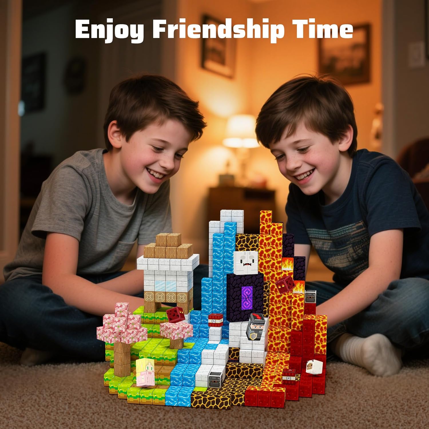 Magnetic Blocks-100PCS Magnetic Building Blocks, Magnet Toys Kids Build Cubes, Upgraded Sensroy Toys & Games, Christmas Birthday Gifts for Boys & Girls Ages 3+