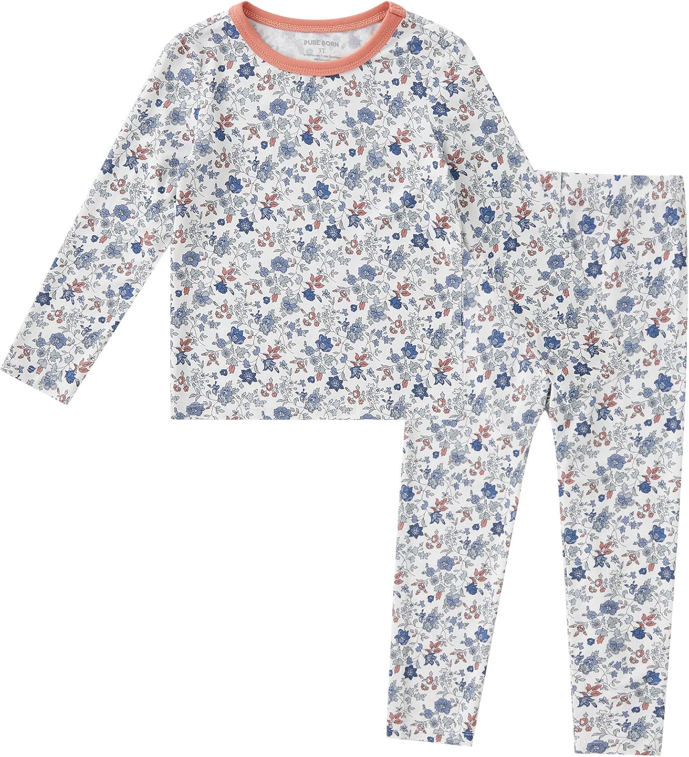 pureborn Baby Viscose From Bamboo Pajamas Set Pjs - Kids Toddler Girl Snug Fit Viscose Sleepwear 2pcs 18M-8Y