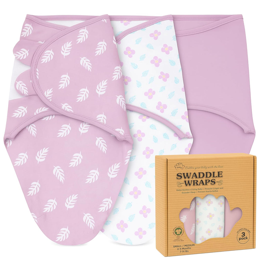 Bublo Baby Swaddles for Newborns – 3-Pack Infant Swaddles 0-3 Months – Adjustable Swaddle Sleep Sack – Soft Organic Cotton Baby Wrap for Safe & Cozy Sleep