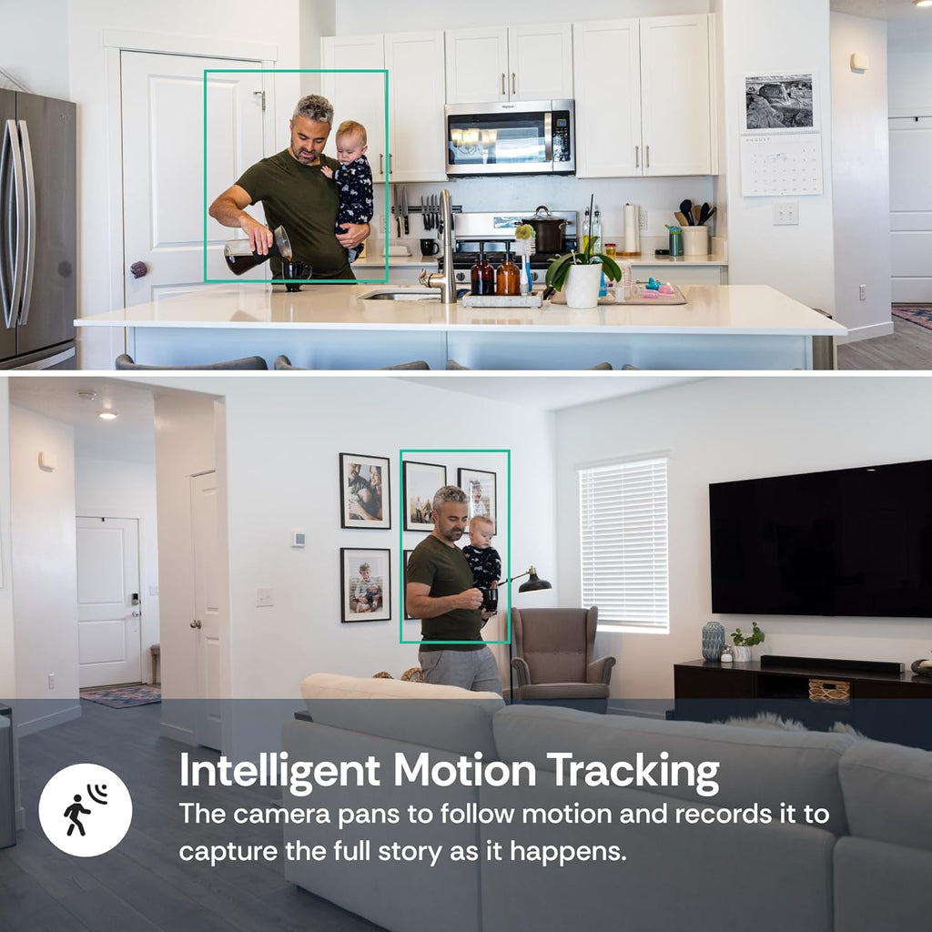 Luna Cameras for Home Security Indoor, Advanced AI Motion Detection, 360° Pan/Tilt, Plug-in, Night Vision, 2.4GHz WiFi, 2-Way Audio, Pet Camera with Phone App, Easy DIY Surveillance System (Black)