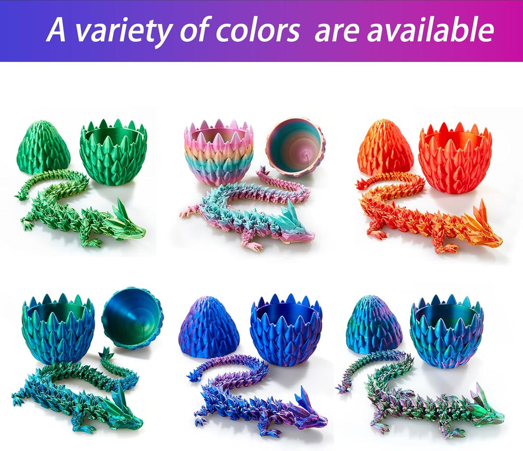 15 inches Dragon with Egg, Purple Dragon Toy,Articulated Crystal Dragon,Fidget Toy Cool