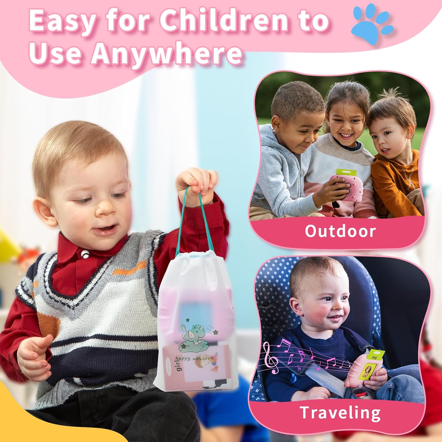 Toddler Toys Talking Flash Cards for 1 2 3 4 5 6 Year Old Boys and Girls, Autism Sensory Toys for Autistic Children, Learning Educational Montessori Speech Therapy 248 Sight Words Kids Gifts