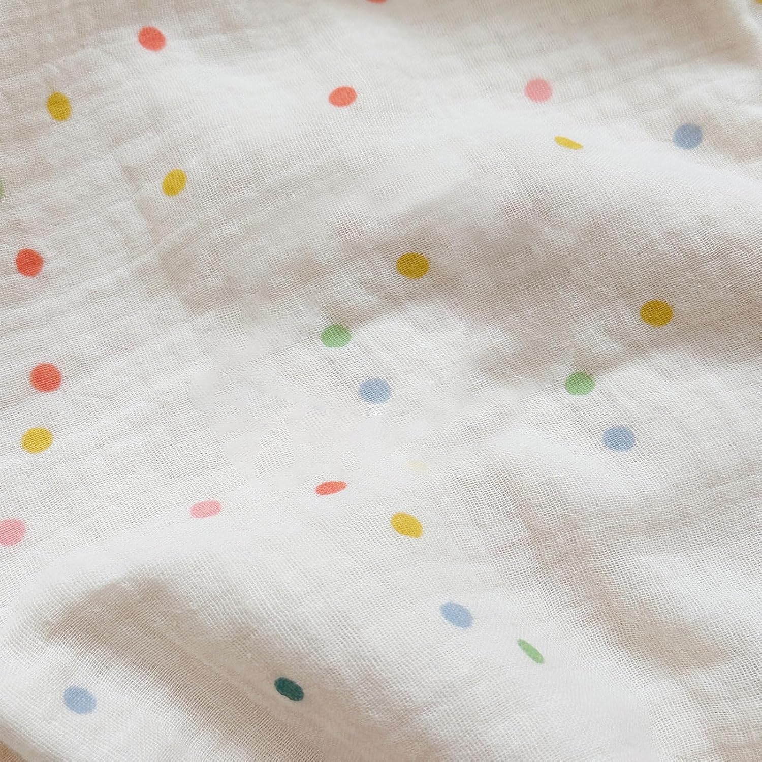 BuLuTu Kids Toddler Pillowcases Muslin Cotton Toddler Pillow Cases Colorful Dots Pattern, Girls Boys Bedding Pillow Covers, Soft Breathable Pillow Protector Envelope Closure,1 Piece,14"x20"