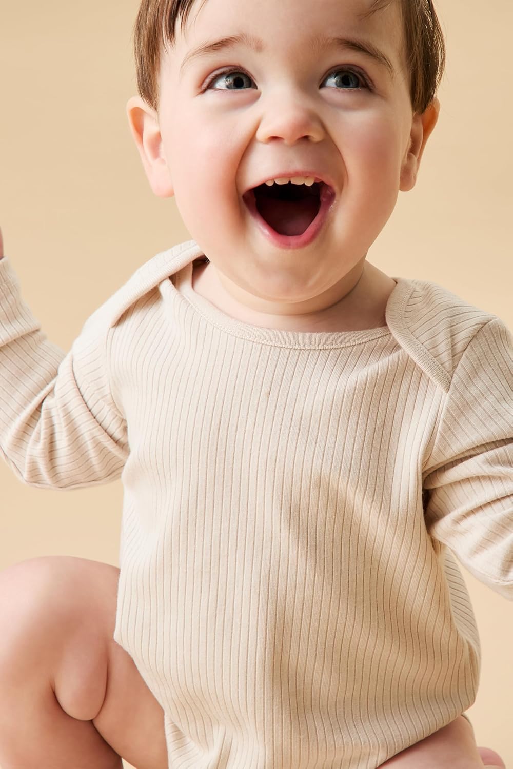 MORI Baby Unisex Long Sleeve Bodysuit Viscose from Bamboo and Organic Cotton - Comfortable Toddler Romper for Boys and Girls